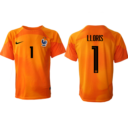 France Hugo Lloris #1 Goalkeeper Replica Home Stadium Shirt World Cup 2022 Short Sleeve